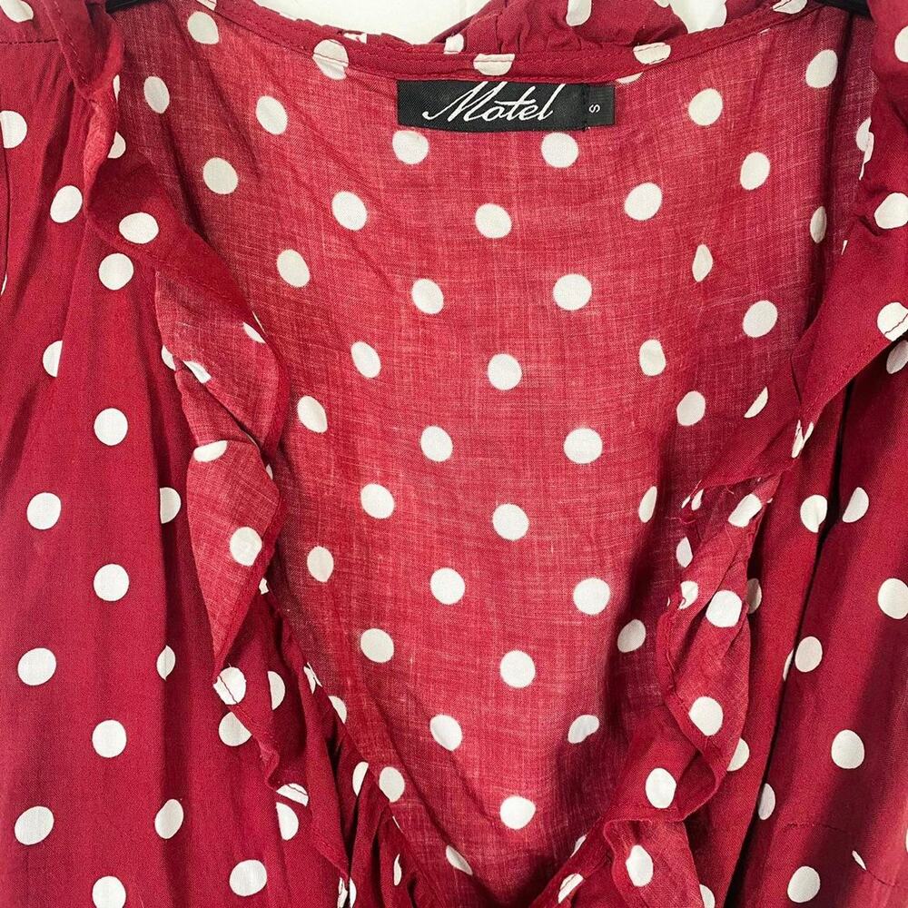 Motel Polka Dot Wrap Mini Dress Small - Picture 4 of 4